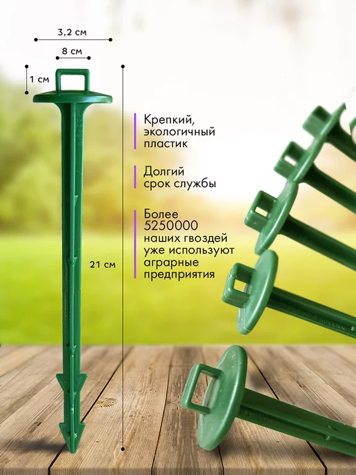 A2 AGRO Колышки для подвязки растений, опора для цветов, зеленый, фото 2