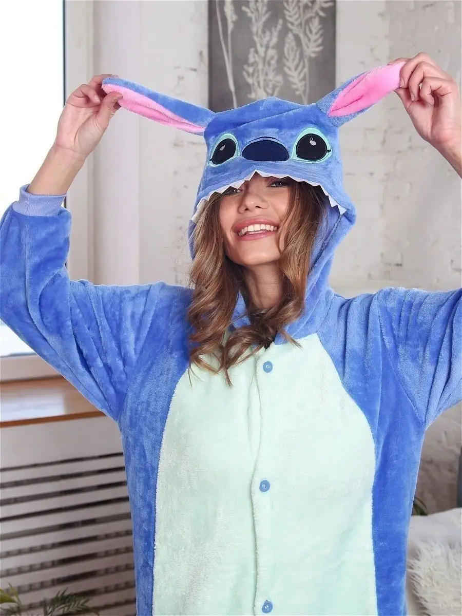 Кигуруми Стич Stitch для девочек пижама для дома подарок Кигурята 97471612  купить в интернет-магазине Wildberries