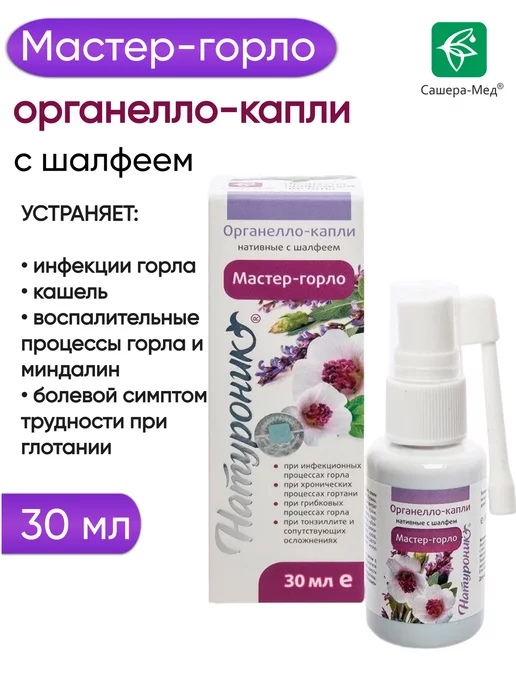 Натуроник Спрей от боли в горле при гриппе и простуде с шалфеем, вариант
