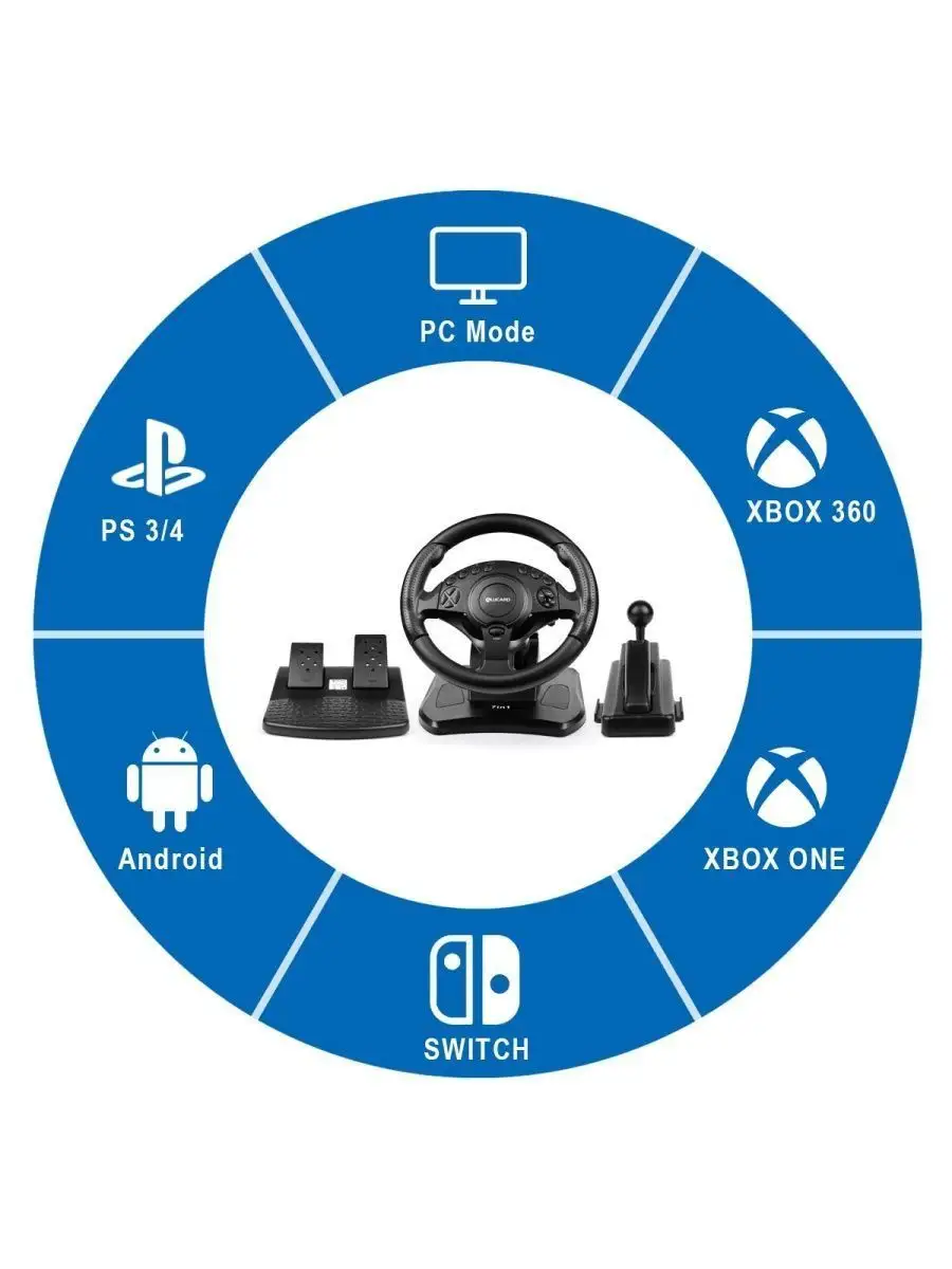 Руль игровой для пк с педалями, коробкой передач и ручником DEX 97549782  купить за 7 080 ₽ в интернет-магазине Wildberries