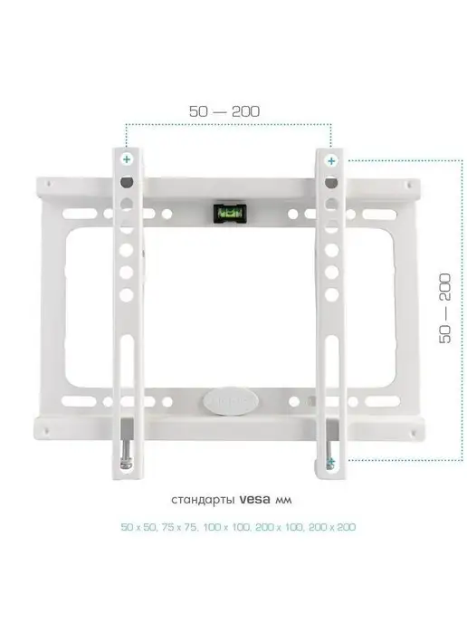 Kromax Кронштейн для телевизора 15"-47" настенный IDEAL-5 WHITE, белый, фото 3