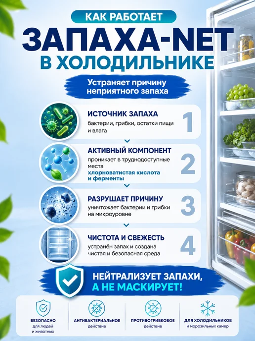 ЗАПАХА-NET Нейтрализатор запаха для холодильника и морозилки, желтый, фото 3