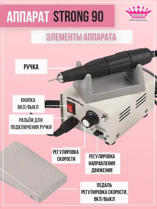 master professional Аппарат для маникюра и педикюра STRONG 90, серый, фото 3