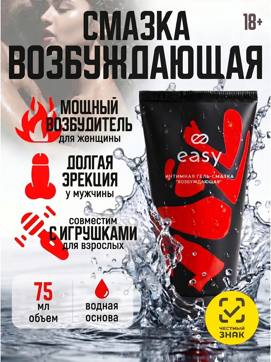 Смазка интимная лубрикант на водной основе возбуждающий 18+