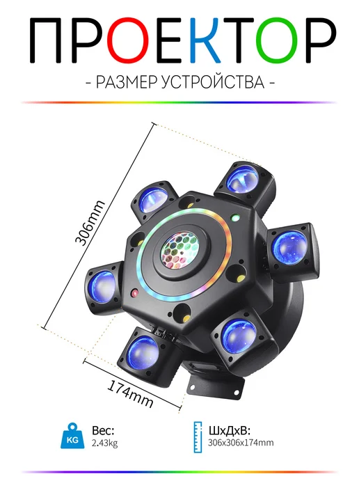 Party Light Светомузыка для дома, черный, фото 5