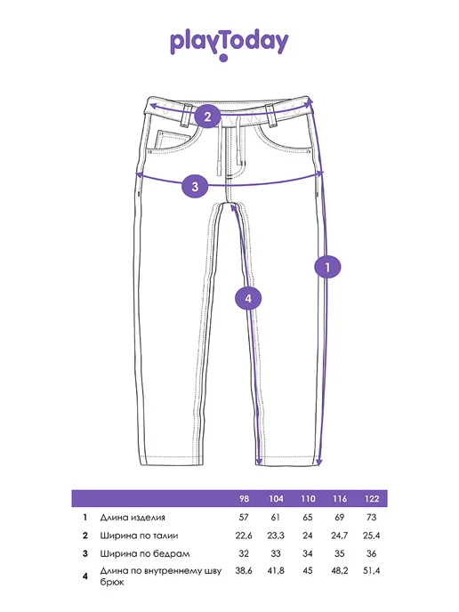 PlayToday Джинсы comfort fit на флисе, голубой, фото 3
