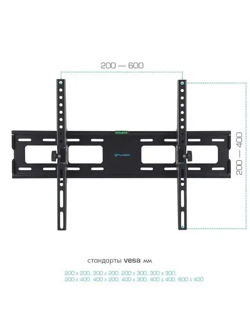 TUAREX Кронштейн для телевизора 32"-90" настенный OLIMP-202, черный, фото 5