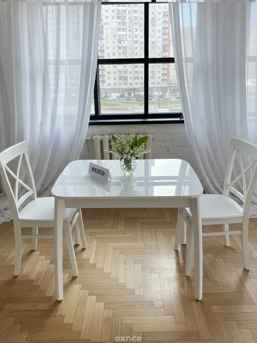 EXNCE Стол кухонный раздвижной Бабочка 90x65см, 90x65 см, фото 2