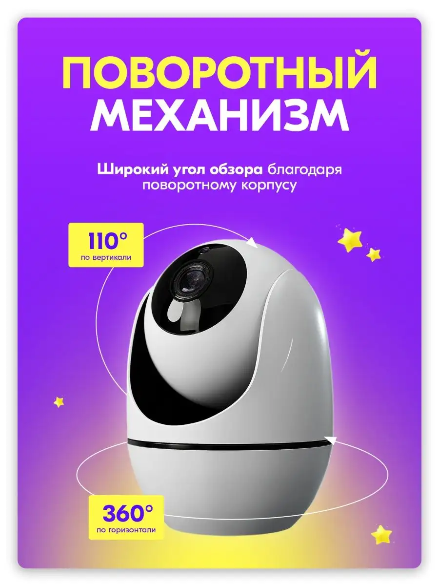 Видеоняня wi-fi для наблюдения за ребенком ip камера 360 MIXI 97997130  купить в интернет-магазине Wildberries