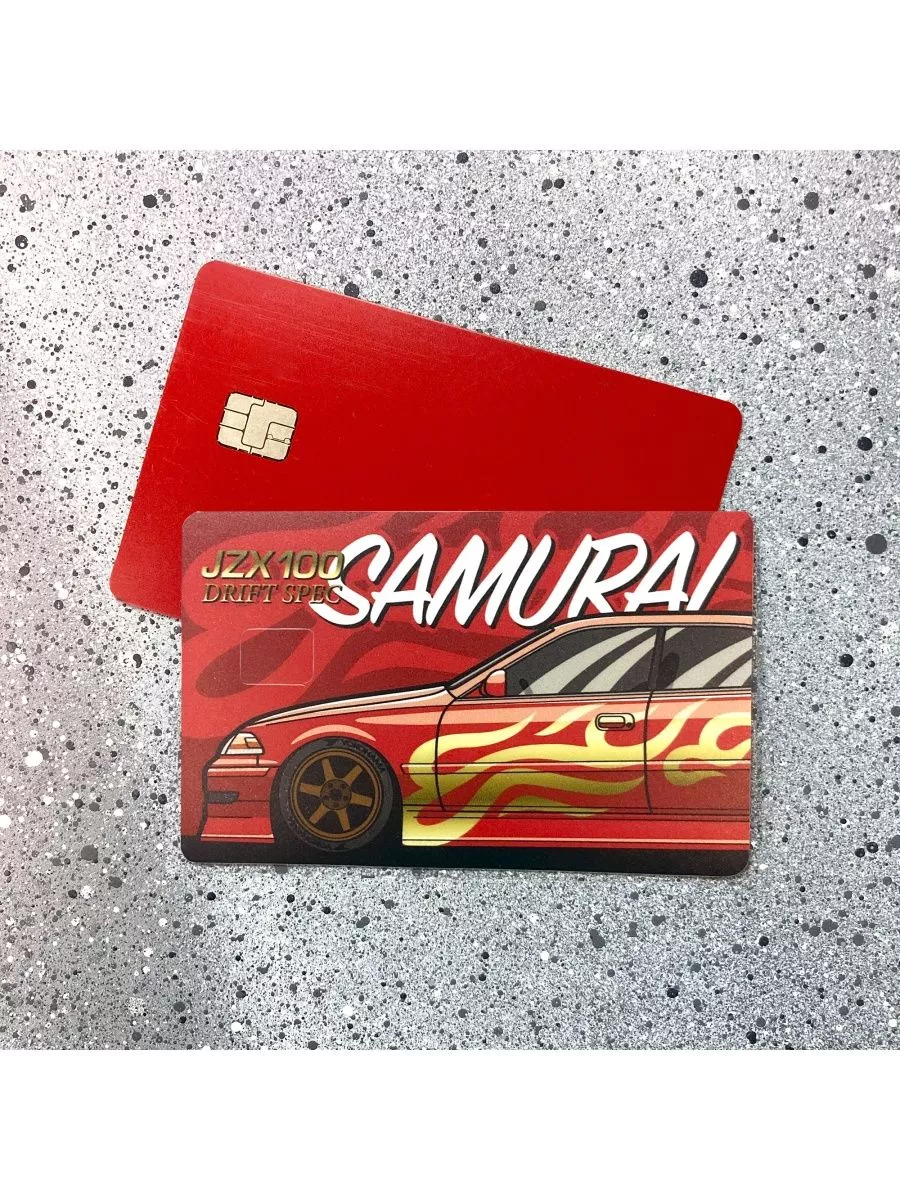 Наклейка на банковскую карту Toyota Mark2 Samurai red Resource Stickers  98065565 купить за 246 ₽ в интернет-магазине Wildberries