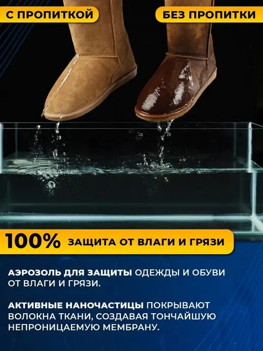 CHIST PRO Пропитка для обуви водоотталкивающая бесцветная спрей, 300 мл, в упаковке 700 г, фото 3
