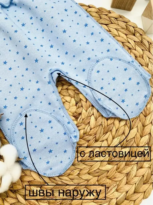 АРТЕМКА Ползунки на широкой резинке, голубой, фото 4