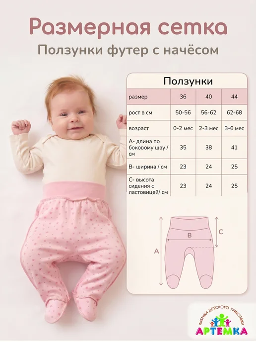 АРТЕМКА Ползунки на широкой резинке, голубой, фото 6