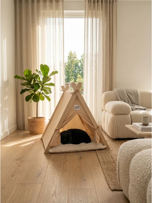 Maxi's House Домик для кошек и собак средних пород, бежевый, фото 3