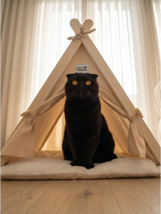 Maxi's House Домик для кошек и собак средних пород, бежевый, фото 5