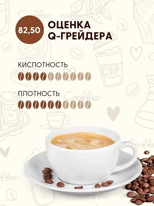 Aroma Corner Кофе натуральный в зернах Бразилия Серрадо 1кг, 1 кг, фото 2