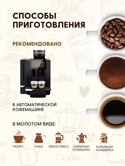 Aroma Corner Кофе натуральный в зернах Бразилия Серрадо 1кг, 1 кг, фото 3