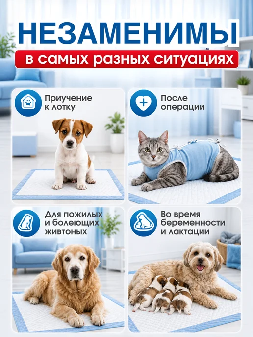 Mr.Fresh Пеленки для собак и кошек 40х60 см 30 шт, 40x60 см, 30 шт, фото 6