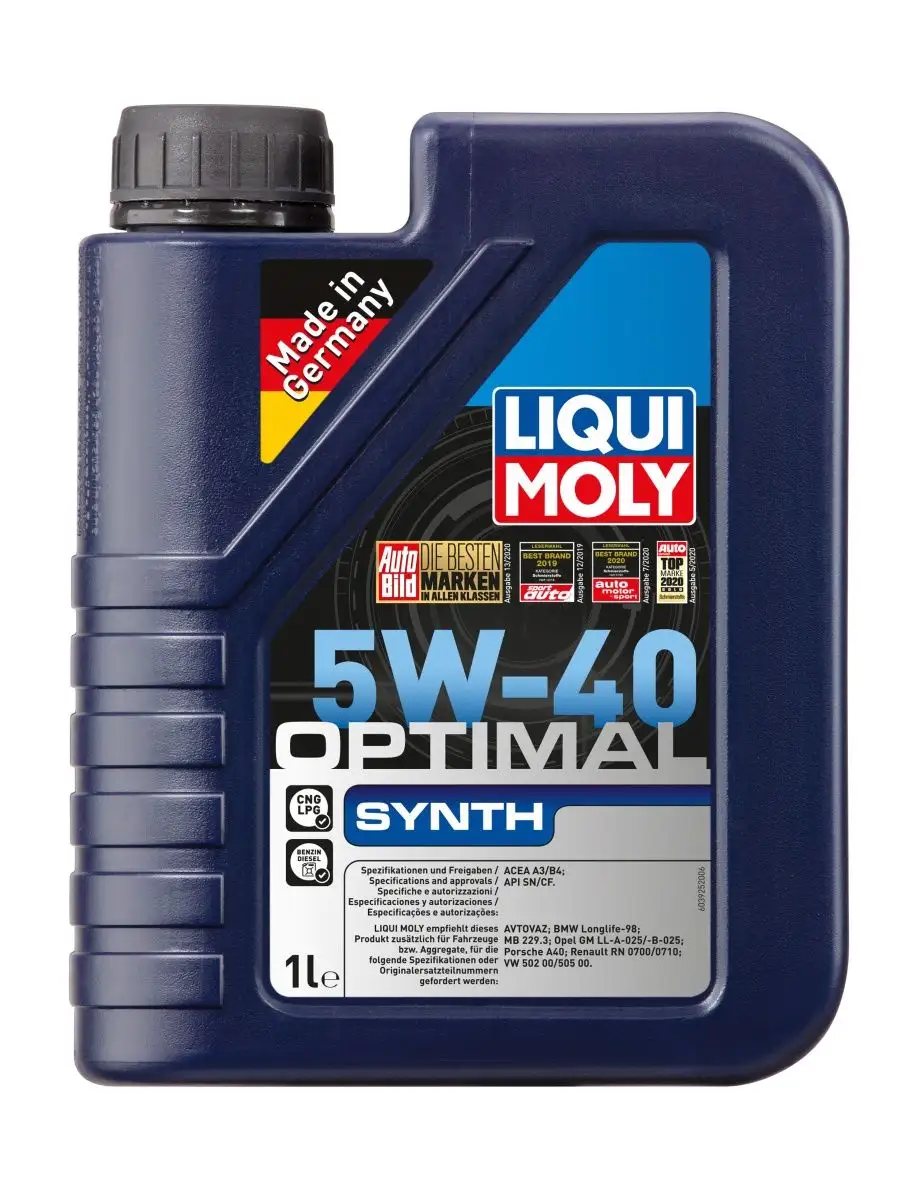 Моторное масло LIQUI MOLY OPTIMAL 3925 5w40 1л оригинал Liqui Moly 98456497  купить за 1 260 ₽ в интернет-магазине Wildberries