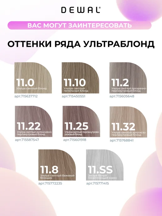 Dewal Cosmetics Краситель перманентный IQ COLOR 11.8, бежевый, фото 7