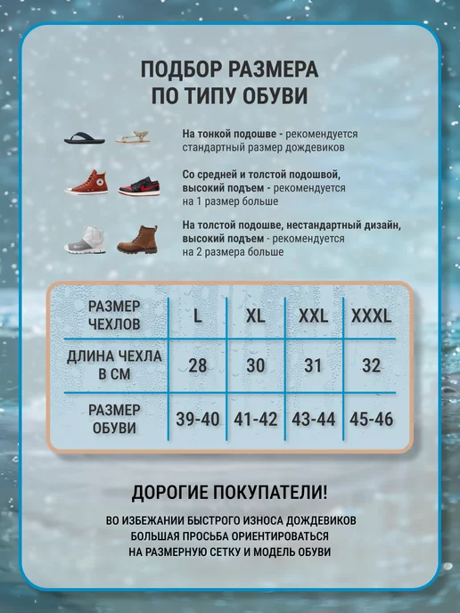 CityShop Бахилы дождевики многоразовые для обуви, белый, фото 2