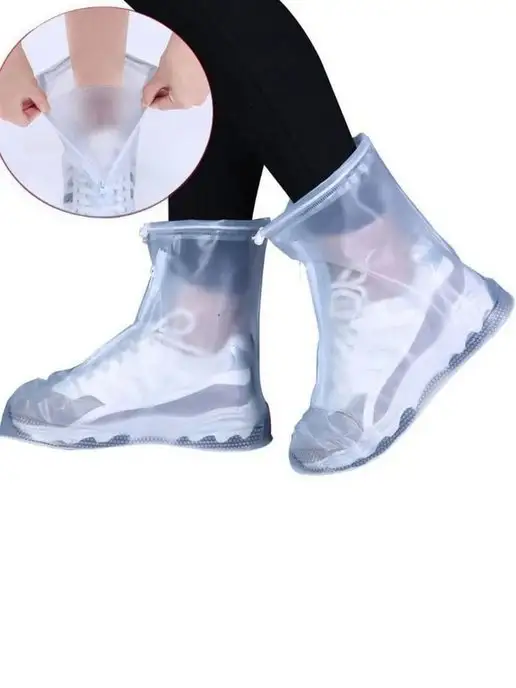 CityShop Чехлы силиконовые дождевики бахилы для обуви, белый, фото 3