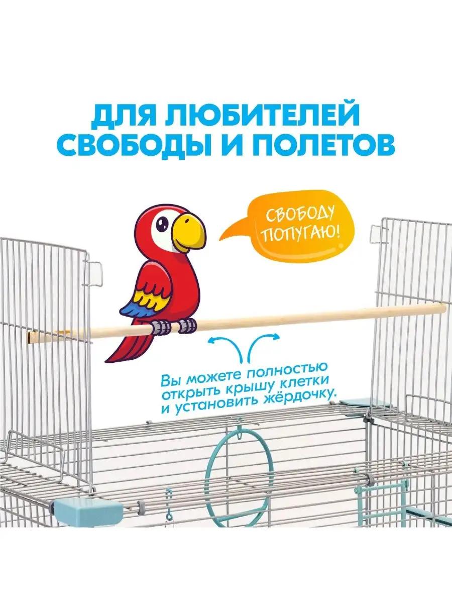 Клетка для птиц, для попугаев 88х58х40см PetTails 98607683 купить в  интернет-магазине Wildberries