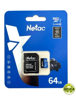 Карта памяти microSDHC 64Gb+SD адаптер NETAC 98655391 купить за 470 ₽ в интернет-магазине Wildberries