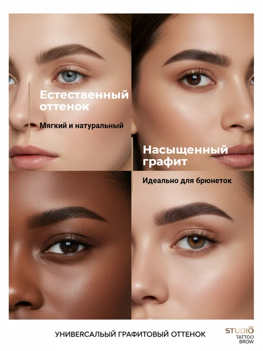 Studio Professional Краска для бровей Графитовая, серый, фото 3