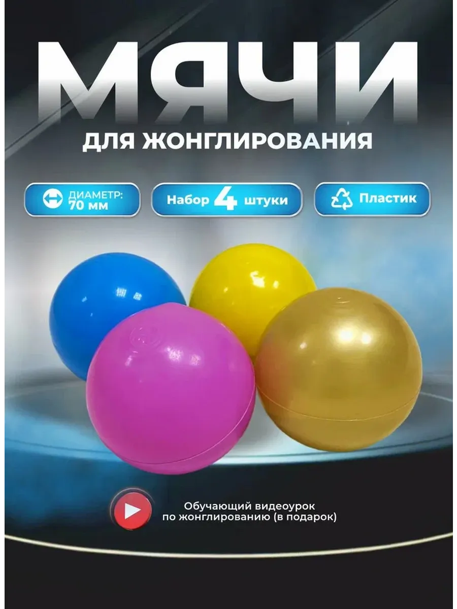 Развивающий набор нейро мячиков - 4 шт, жонглирование