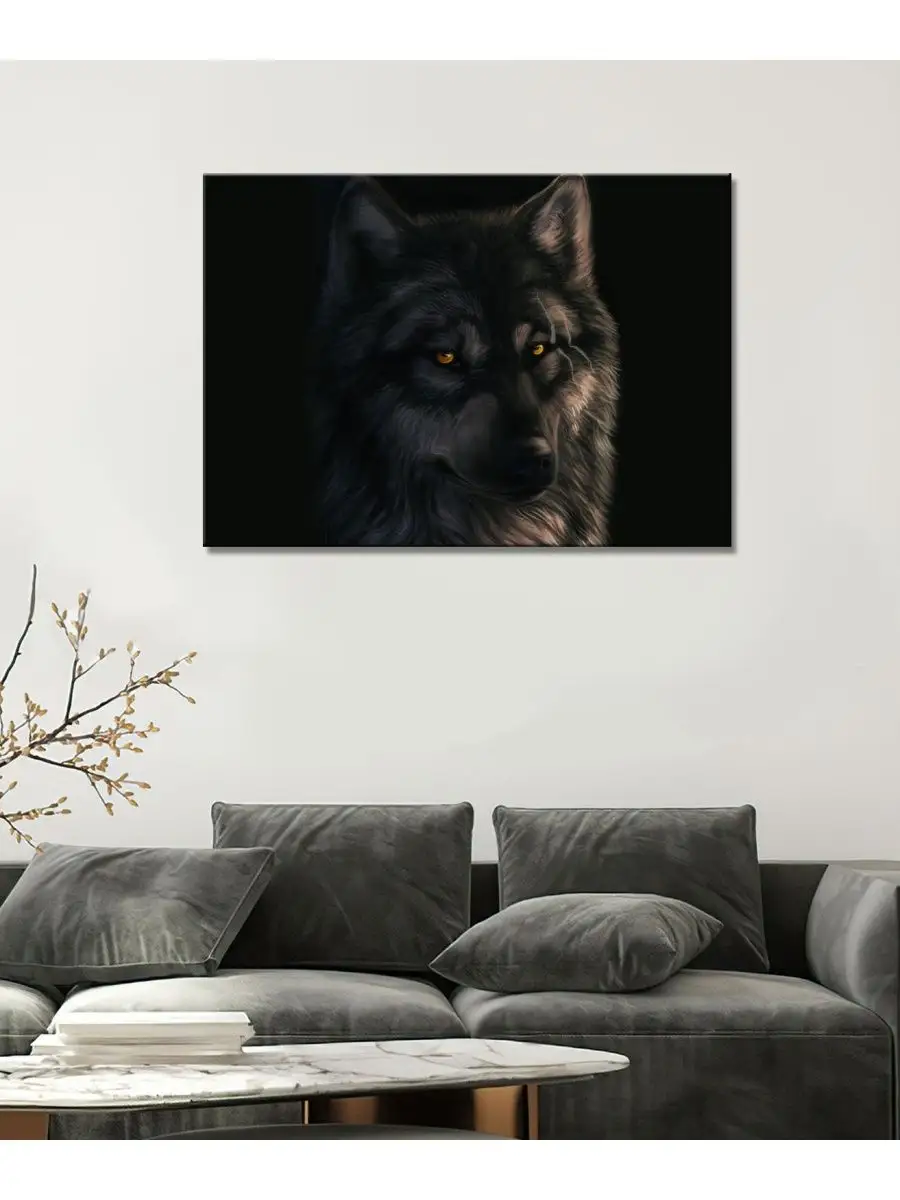 Картина чёрный волк арт, волк со шрамом BANBAN 98787922 купить за 1 584 ₽ в  интернет-магазине Wildberries