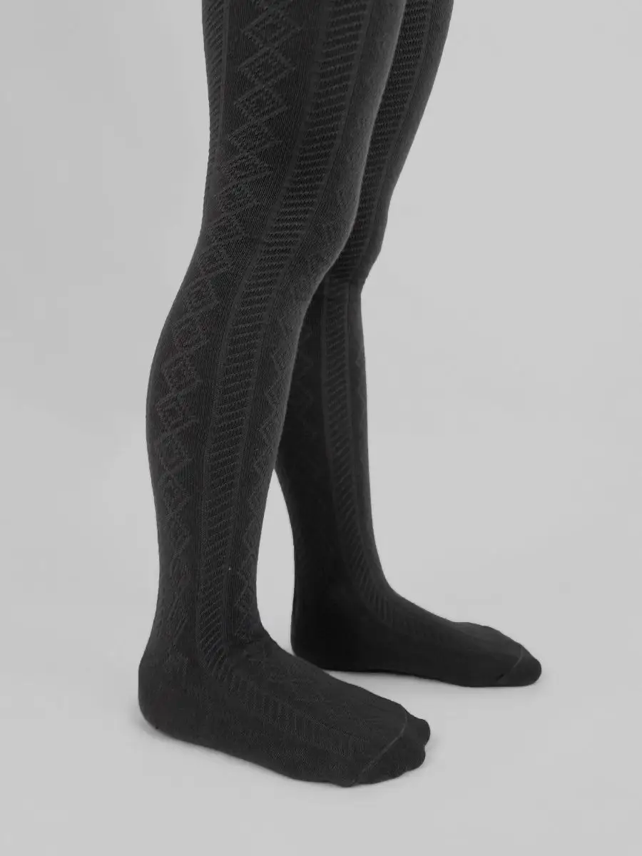 Women's Black Cable Knit Tights