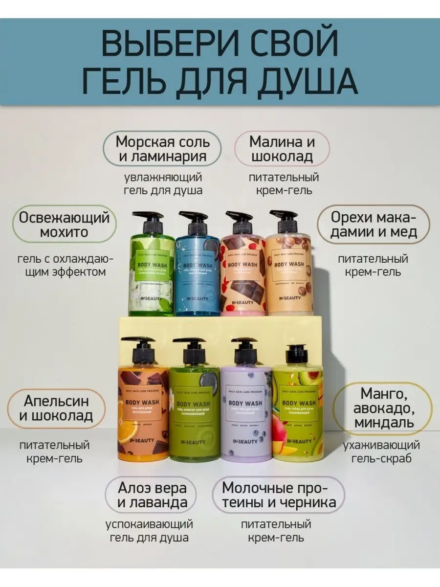 Гель для душа увлажняющий IN2BEAUTY Professional 98866760 купить за 280 ₽ в  интернет-магазине Wildberries