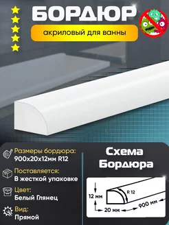 Плинтус бордюр акриловый для ванны 900х20мм Пару Палок 98943953 купить за 894 ₽ в интернет-магазине Wildberries