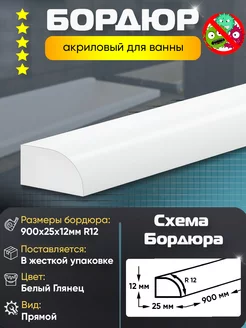 Плинтус бордюр акриловый для ванны 900х25мм Пару Палок 98944875 купить за 850 ₽ в интернет-магазине Wildberries