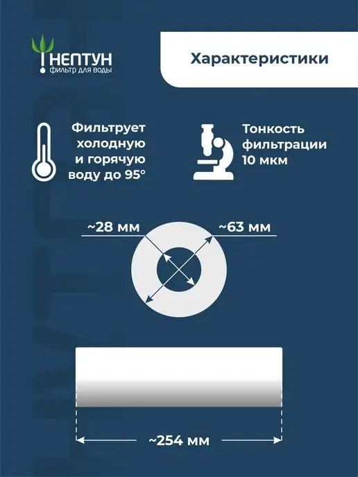 Аквадело Картридж фильтра воды полипропиленовый PP-10SL 5 мкм 10 шт, 3 шт, фото 4