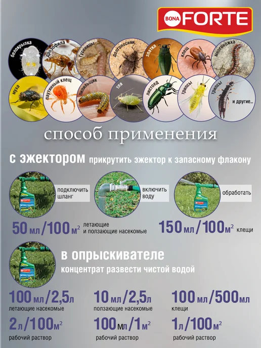 Bona Forte Средство от тли и гусениц в саду концентрат 1 л, 1 л, фото 5
