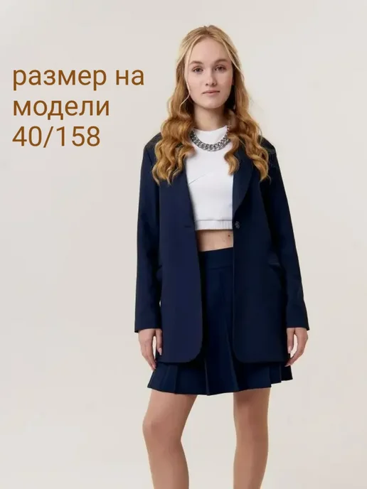 Azzarti Пиджак для девочки синий школьный, синий, фото 3