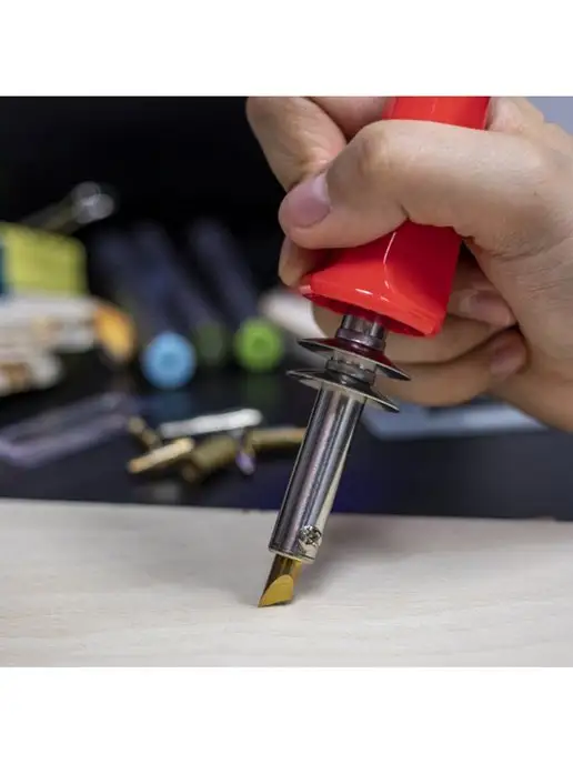 Brauberg Набор для выжигания и пайки,6 насадок+нож для резки пластика, красный, фото 7