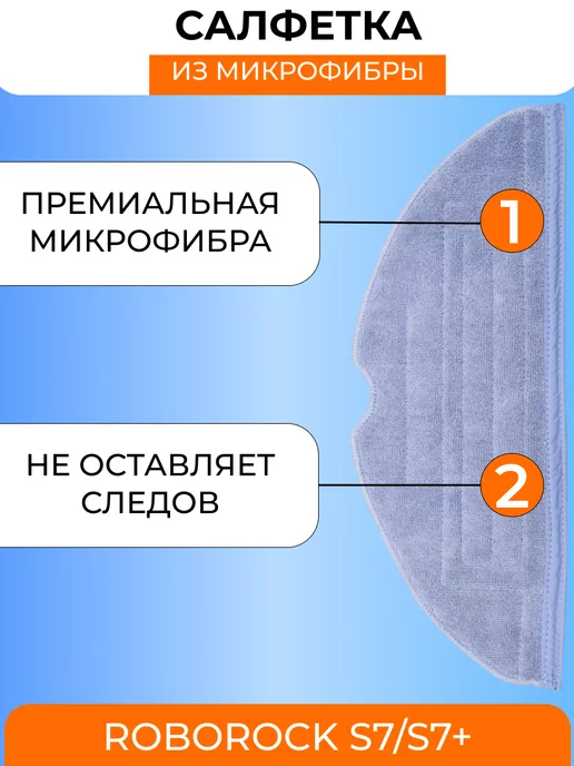 Mituroom Тряпка для робота пылесоса Xiaomi, Roborock S7 S7Plus, 4 шт, фото 4