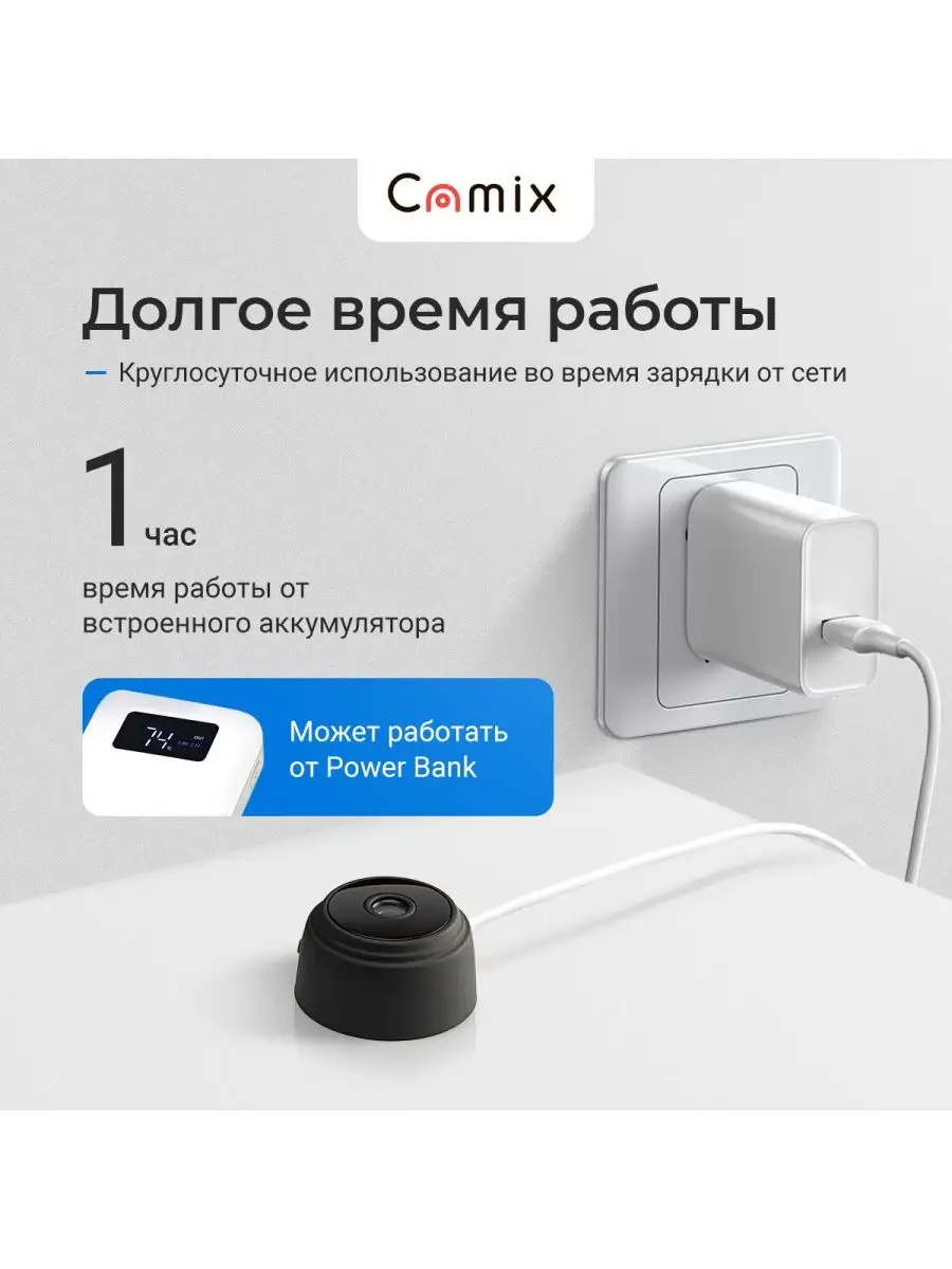 Camix Скрытая камера видеонаблюдения Wi-Fi V380 мини видеокамера