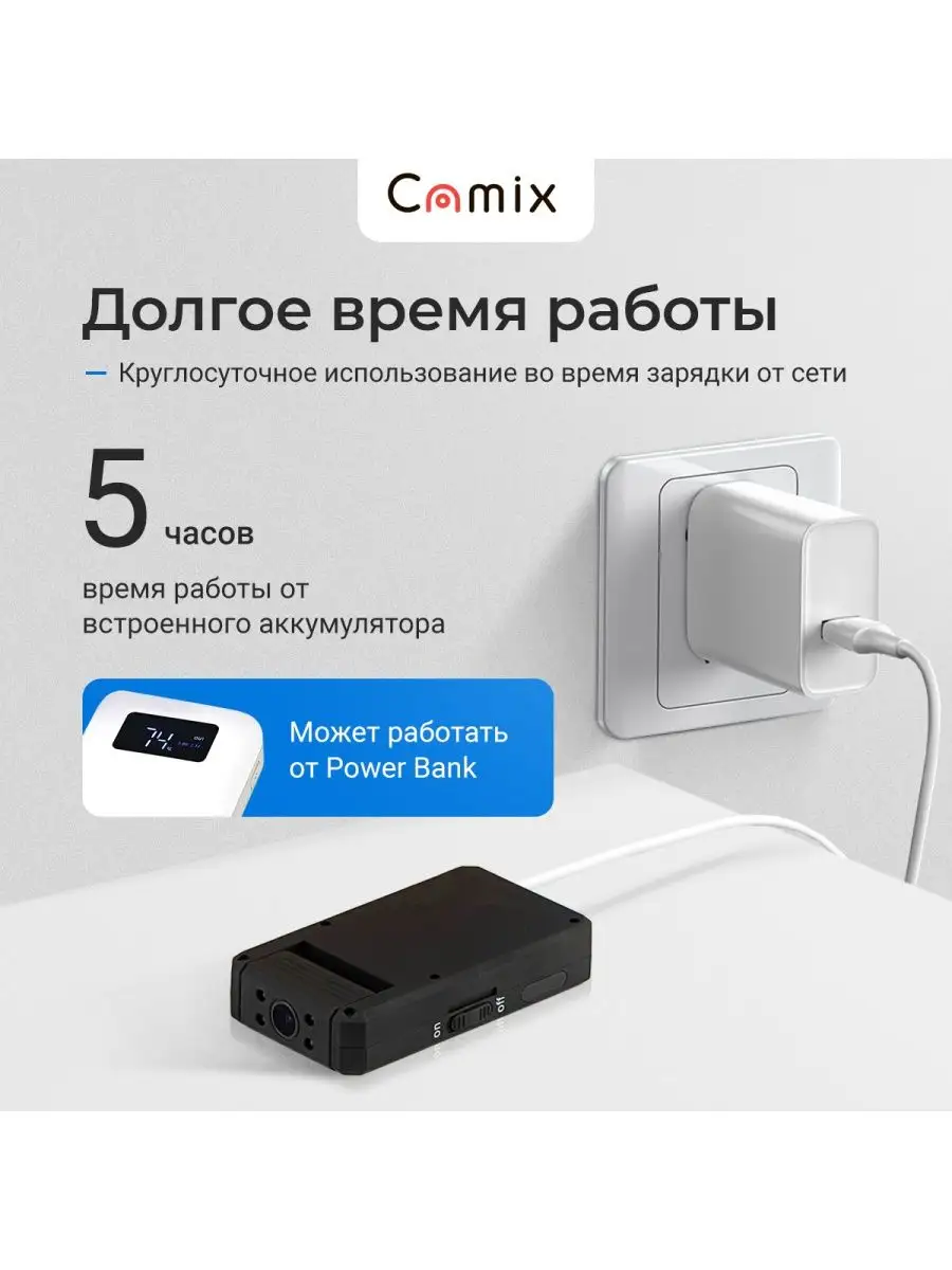 Camix Скрытая камера видеонаблюдения Wi-Fi IP DV400S мини для дачи