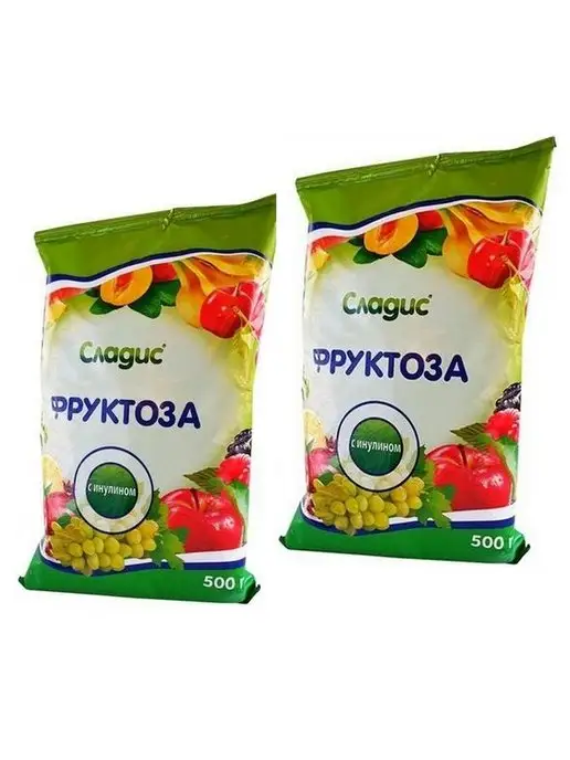 Сладис Фруктоза натуральная с инулином 500г*2шт порошок, 500 г, 2 шт, фото 4