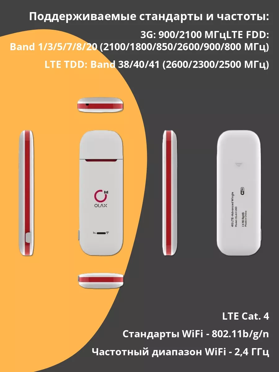 4G модем для ноутбука WiFi U90H-E CRC9 разъем OLAX 99469537 купить за 1 859  ₽ в интернет-магазине Wildberries