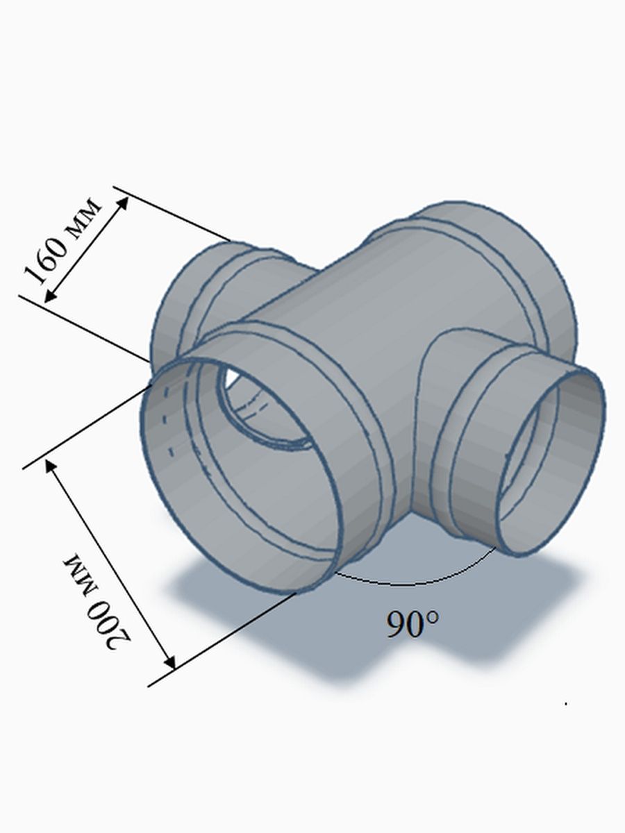 Канал вент 160. Крестовина воздуховод.