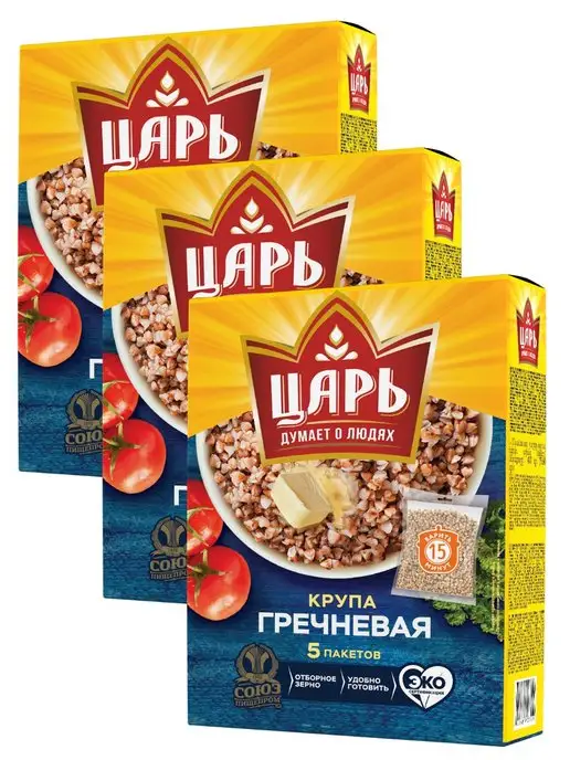 Царь Набор 3 шт. Крупа гречневая в варочных пакетиках, 3 шт, фото 2