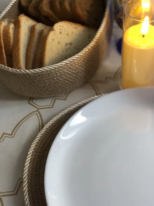 Pryazha_and_bags.spb Хлебница плетеная Корзинка для кухни, желтый, фото 8
