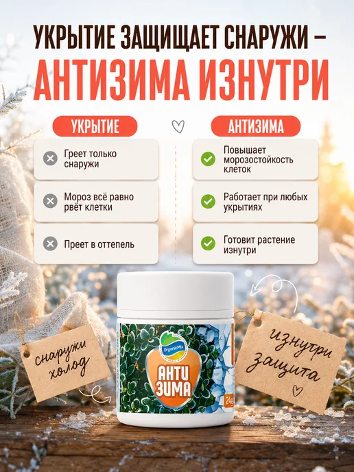 Органик Микс Осеннее удобрение подготовка растений к зиме Антизима, вариант, фото 7