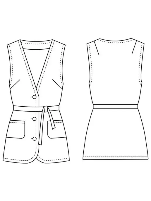 Выкройки DRESS YOU Выкройка жилет удлиненный, вариант, фото 4