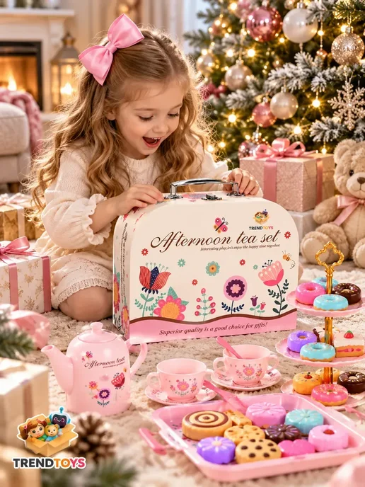 TrendToys Игрушечная еда и посуда детская с чайным сервизом, 42 шт, фото 7